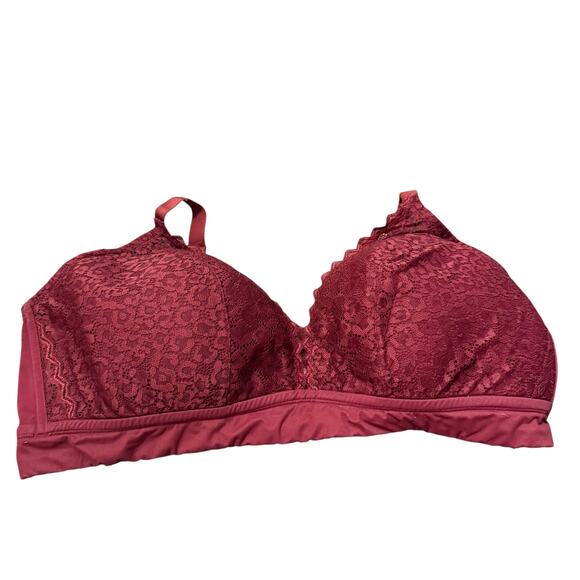 Auden Deep Wine Lightly Lined Lace Animal Print Bralette Size 4X - Picture 2 of 9